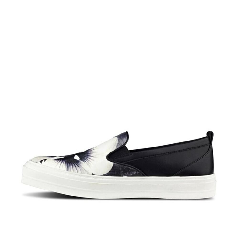 Nine West WOLSEN Black White Floral Bold Pansy Slip On Platform Sneakers 5.5M - Picture 8 of 9